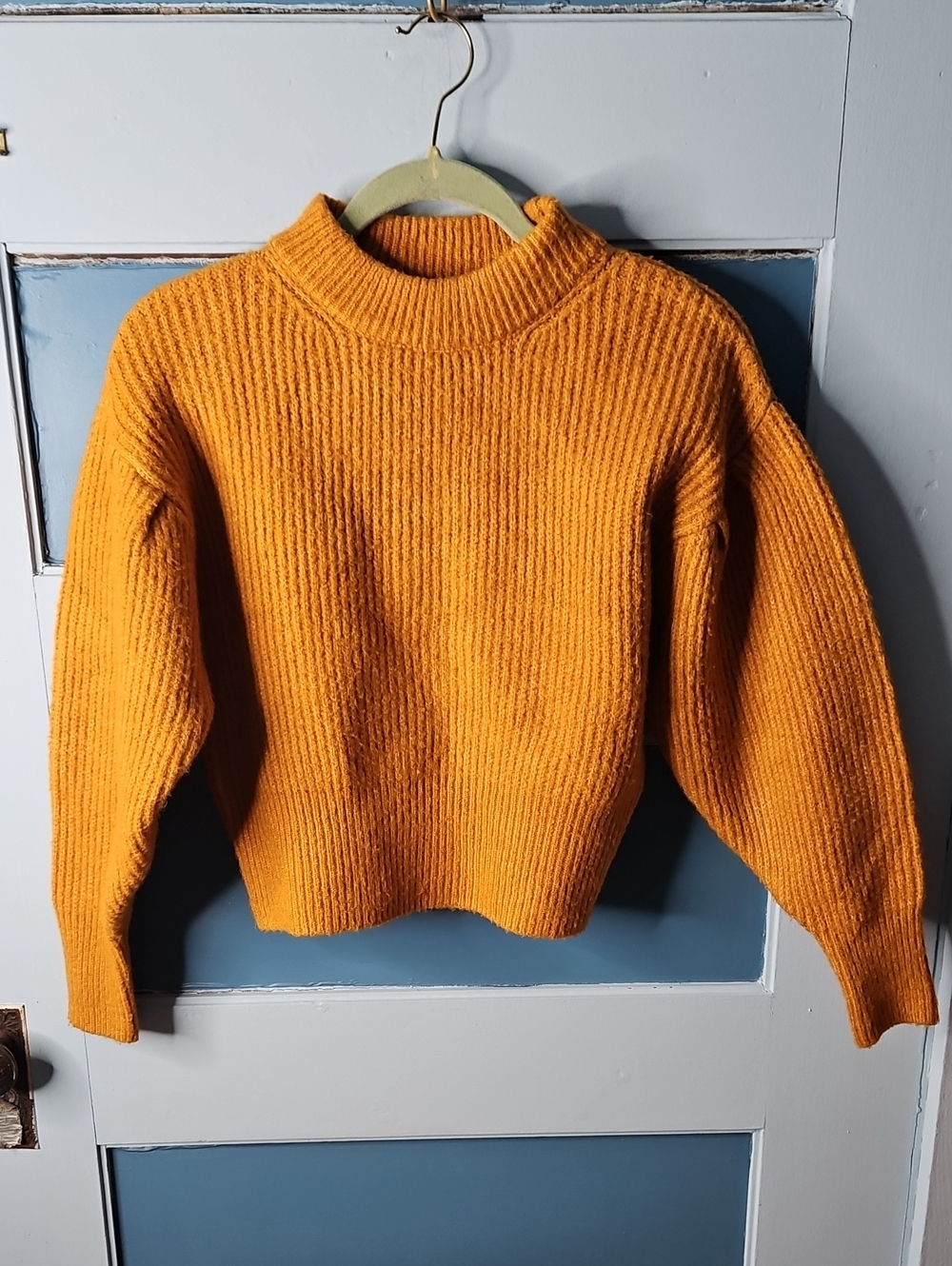 Forever 21 Cozy Women's Orange Ribbed Knit Sweater Small